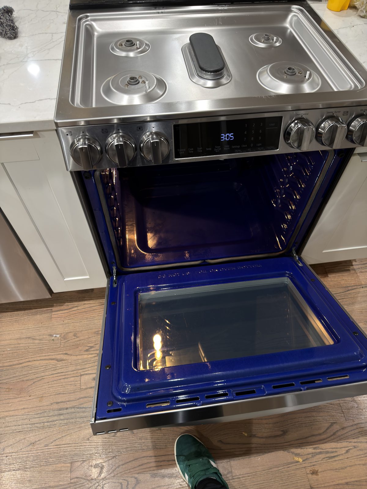 Oven interior detailed during deep cleaning