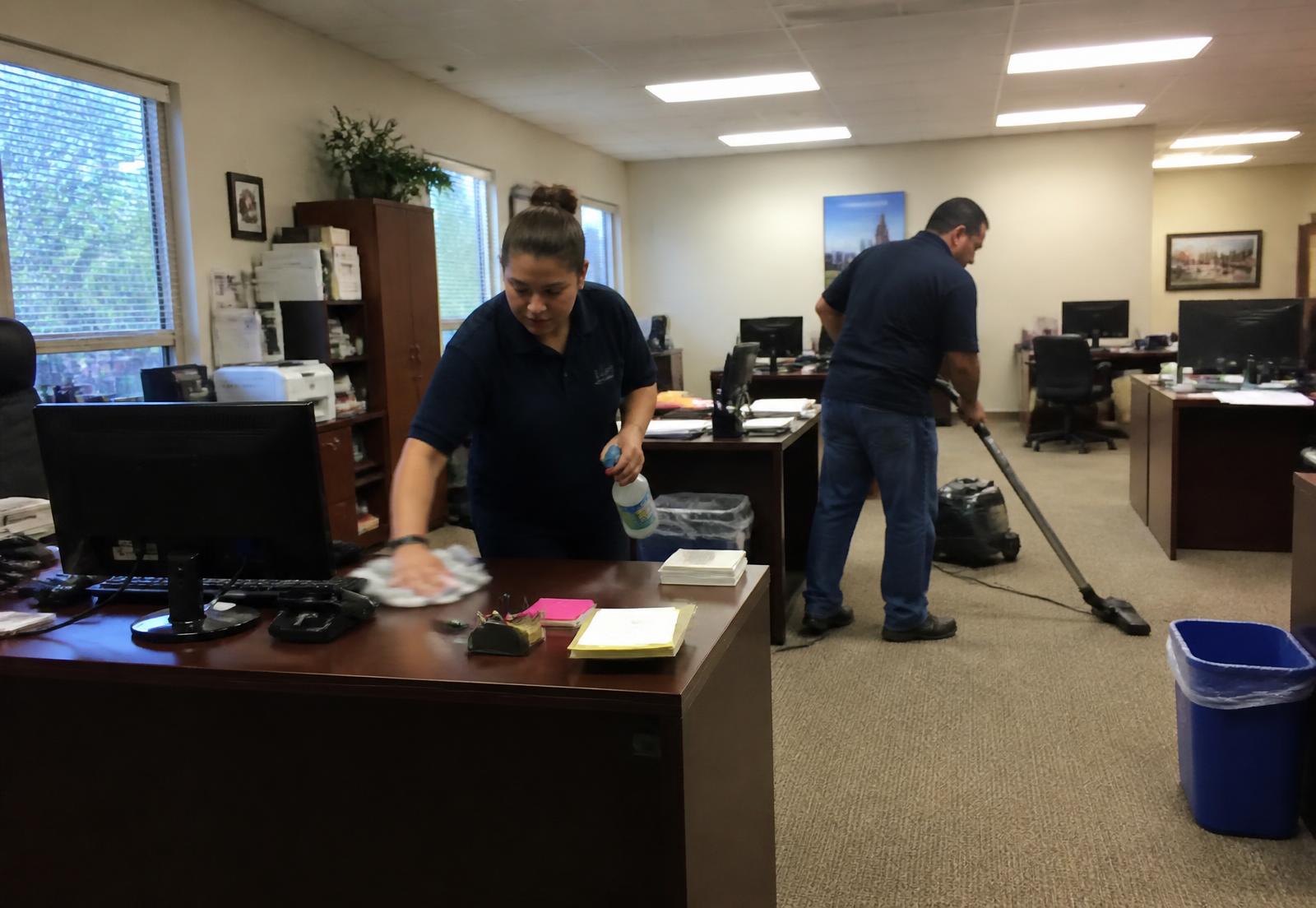 Cleaning crew preparing a Madison, WI rental property common area for property managers